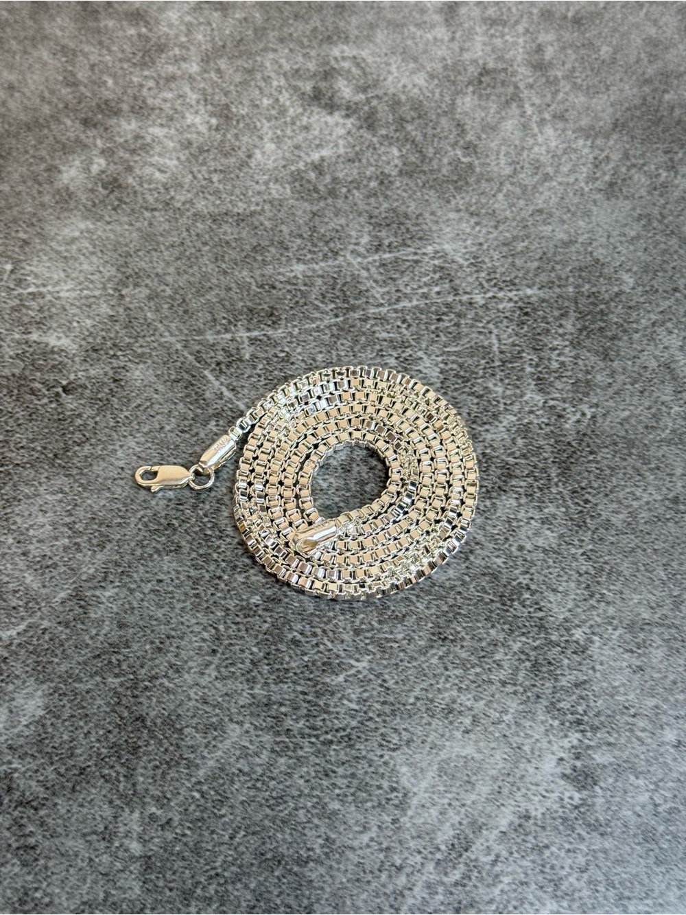 Silver Cuban Link Chain Necklace - Picture 4 of 5